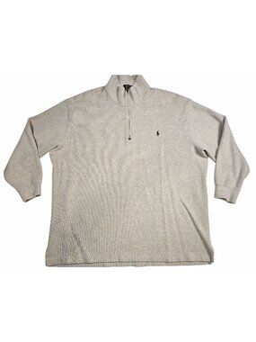 Polo Ralph Lauren Beige 1/4 Zip Pullover Sweater 3XB Big Mens